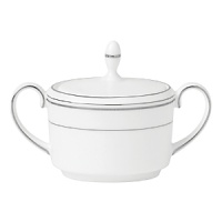 Sparkling platinum and mica accent this decidedly contemporary Vera Wang sugar bowl, lending a look that's fresh and dimensional. Sparkling platinum and mica accent this decidedly contemporary Vera Wang sugar bowl, lending a look that's fresh and dimensional.