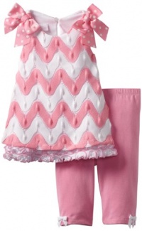 Bonnie Baby Girls Infant Flamestitch Legging Set, Pink, 12 Months Bonnie Baby Girls Infant Flamestitch Legging Set, Pink, 12 Months