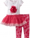 Sweet Heart Rose Baby-girls Infant Birthday Theme Legging Set, Pink/White, 24 Months