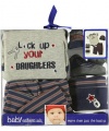 Baby Essentials Lock Up Your Daughters 5-Piece Layette Gift Set (Sizes 0M - 9M) - gray/navy, 3 - 6 months