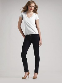 Smooth, soft and perfectly fitted in pure cotton. About 25 from shoulder to hem Cotton; machine wash Imported Smooth, soft and perfectly fitted in pure cotton. About 25 from shoulder to hem Cotton; machine wash Imported