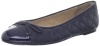 Delman Women's Falon Ballet Flat,Navy,6 M US