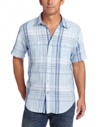 Nautica Men's Short Sleeve Linen Large Plaid Woven Nautica Men's Short Sleeve Linen Large Plaid Woven