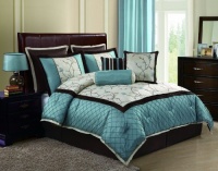 Victoria Classics Alexandria8-Piece Queen Comforter Set, Blue Victoria Classics Alexandria8-Piece Queen Comforter Set, Blue