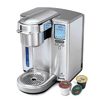 No more need to negotiate what kind of coffee or tea you're going to serve, or how strong to make it. This single-serve brewer lets everyone choose their own. The advanced brewing technology evenly distributes water through the K-Cup, resulting in a rich, flavorful brew. It also has an innovative iced-drink function that dispenses a concentrated shot of coffee or tea for blending with water or milk and serving over ice. The extra tall dispenser accommodates tall mugs. No more need to negotiate what kind of coffee or tea you're going to serve, or how strong to make it. This single-serve brewer lets everyone choose their own. The advanced brewing technology evenly distributes water through the K-Cup, resulting in a rich, flavorful brew. It also has an innovative iced-drink function that dispenses a concentrated shot of coffee or tea for blending with water or milk and serving over ice. The extra tall dispenser accommodates tall mugs.