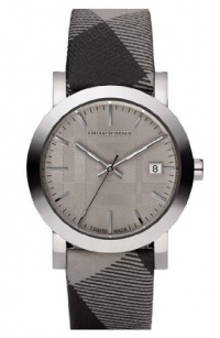 Burberry Swiss Made Check Fabric Strap Watch for Men / Unisex Watch