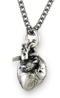 Anatomical 3d Human Heart Antique Silver Necklace Gothic 32 Chain