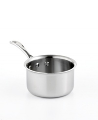 Brilliant good looks. Perfect gourmet results. Combining the long-lasting radiance of stainless steel with the superior performance of a highly conductive, heavy-gauge aluminum core, the Calphalon Tri-Ply open saucepan makes it easy to prepare mouthwatering meals day after day -- each more memorable than the last. Lifetime warranty. Brilliant good looks. Perfect gourmet results. Combining the long-lasting radiance of stainless steel with the superior performance of a highly conductive, heavy-gauge aluminum core, the Calphalon Tri-Ply open saucepan makes it easy to prepare mouthwatering meals day after day -- each more memorable than the last. Lifetime warranty.