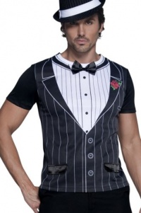 Smiffys Gangster Pinstripe Tuxedo Mens Instant Costume T-Shirt