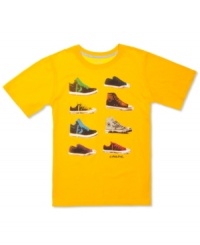 For the little guy who never seems to have enough sneakers: Converse short-sleeved tee printed with the company's classic sneaker styles. For the little guy who never seems to have enough sneakers: Converse short-sleeved tee printed with the company's classic sneaker styles.