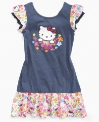 Stay in character. Fun graphic print shows off her playful side in this dress from Hello Kitty. Stay in character. Fun graphic print shows off her playful side in this dress from Hello Kitty.