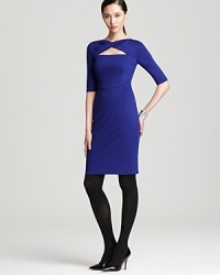 Channel classic ladylike chic in this ultra-flattering Trina Turk dress that flaunts a seductive finishing touch thanks to the peekaboo-chic cutout. Channel classic ladylike chic in this ultra-flattering Trina Turk dress that flaunts a seductive finishing touch thanks to the peekaboo-chic cutout.
