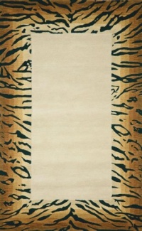 Liora Manne Seville Tiger Border Hand Tufted Rug, 42 by 66-Inch, Brown Liora Manne Seville Tiger Border Hand Tufted Rug, 42 by 66-Inch, Brown