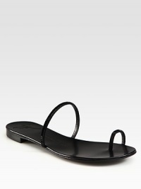 Bands of crystal-coated leather on a leather footbed, topped with a simple toe ring. Leather upper with crystalsLeather lining and soleMade in ItalyOUR FIT MODEL RECOMMENDS ordering true size. Bands of crystal-coated leather on a leather footbed, topped with a simple toe ring. Leather upper with crystalsLeather lining and soleMade in ItalyOUR FIT MODEL RECOMMENDS ordering true size.