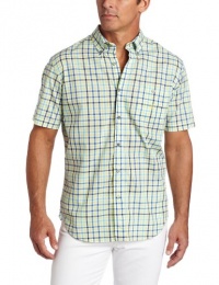 Nautica Men's Short Sleeve Yarn Dyes Slub Check Woven