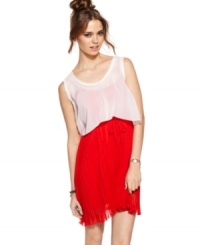 Look pretty in pleats with this frock from Urban Hearts, where a gauzy, crop top overlays a gorgeously textured dress! Look pretty in pleats with this frock from Urban Hearts, where a gauzy, crop top overlays a gorgeously textured dress!