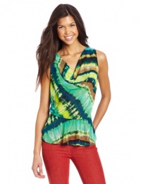 XOXO Juniors Printed Multi Keyhole Back Tank, Emerald, Small XOXO Juniors Printed Multi Keyhole Back Tank, Emerald, Small