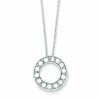 Genuine .925 Sterling Silver Cz Circle Necklace 16 Inch Length 2.4 Grams. 100% Satisfaction Guaranteed.