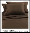 Royal Hotel's Solid Chocolate 800-Thread-Count 4pc Olympic Queen Bed Sheet Set 100-Percent Egyptian Cotton, Sateen Solid, Deep Pocket