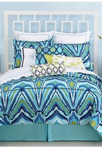 Trina Turk Residential Blue Peacock QUEEN Bedskirt Trina Turk Residential Blue Peacock QUEEN Bedskirt