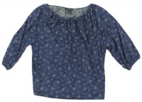 Lauren Jeans Co. Women's Cotton Floral Peasant Top (Large, Blue Multi) Lauren Jeans Co. Women's Cotton Floral Peasant Top (Large, Blue Multi)
