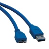 Tripp Lite U326-010 USB 3.0 Super Speed 5Gbps  (A Male to Micro B Male) Device Cable (10 Feet, Blue)