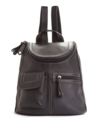 Finished in rich pebble grain leather, Tignanello gives the humble backpack a refined makeover. Finished in rich pebble grain leather, Tignanello gives the humble backpack a refined makeover.