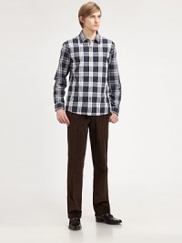 Classic check pattern goes modern, tailored in a smooth cotton silhouette.ButtonfrontCottonMachine washImported Classic check pattern goes modern, tailored in a smooth cotton silhouette.ButtonfrontCottonMachine washImported