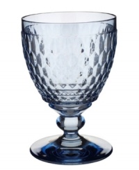 Make all your gatherings sparkle with the Boston Colored goblet. A textured, diamond-shaped pattern on lead crystal radiates vintage sophistication. Make all your gatherings sparkle with the Boston Colored goblet. A textured, diamond-shaped pattern on lead crystal radiates vintage sophistication.