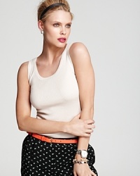 A silk and cashmere ribbed Magaschoni tank is the perfect wardrobe update, luxurious and lovely under plush cardis. Workday or weekend, your style has reached sublime. A silk and cashmere ribbed Magaschoni tank is the perfect wardrobe update, luxurious and lovely under plush cardis. Workday or weekend, your style has reached sublime.