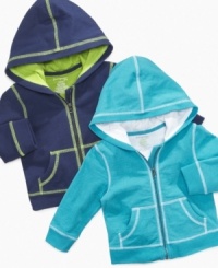 A bit of contrast goes a long way. He'll be a sporty standout in this cute Playwear hoodie from First Impressions. A bit of contrast goes a long way. He'll be a sporty standout in this cute Playwear hoodie from First Impressions.