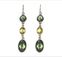 Lucky Brand Beachwood Canyon Green Rosebud Triple Drop Earrings