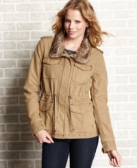 It's time to update your outerwear with Levi's® cargo jacket! Cool utility pockets and a detachable faux-fur collar will modernize your look. It's time to update your outerwear with Levi's® cargo jacket! Cool utility pockets and a detachable faux-fur collar will modernize your look.
