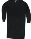 Ralph Lauren Women's Long-Sleeve Merino Wool Sweater Dress (Black) (Medium)