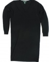 Ralph Lauren Women's Long-Sleeve Merino Wool Sweater Dress (Black) (Small)