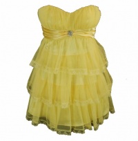 Morgan Dress, Ruffle Tiered Tulle Lace Sweetheart Banana 5/6 Morgan Dress, Ruffle Tiered Tulle Lace Sweetheart Banana 5/6