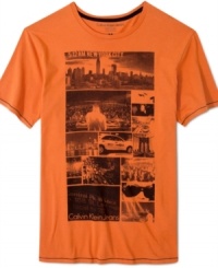 Bring it back around to the start with this My First Night t-shirt from Calvin Klein, an excellent way to refresh your Friday night look. Bring it back around to the start with this My First Night t-shirt from Calvin Klein, an excellent way to refresh your Friday night look.
