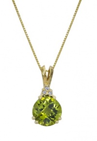 Effy Jewlery 14k Yellow Gold Peridot and Diamond Pendant, 1.74 TCW Effy Jewlery 14k Yellow Gold Peridot and Diamond Pendant, 1.74 TCW