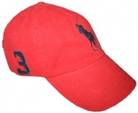 Polo Ralph Lauren Big Pony Hat Cap Red with Navy pony
