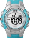 Timex Women's T5K460 1440 Sports Digital Silver/Translucent Blue Resin Strap Watch