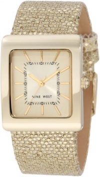 Nine West Women's NW/1292CHGD Square Gold-Tone Sparkle Strap Watch Nine West Women's NW/1292CHGD Square Gold-Tone Sparkle Strap Watch