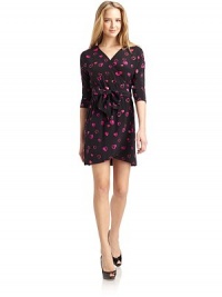 THE LOOKAllover heart print with sequin embellishmentThree-quarter length sleevesWrap front with hook-and-bar and button closureBanded, shirred waist with self beltTHE FITAbout 33 from shoulder to hemTHE MATERIALSilkFully linedCARE & ORIGINDry cleanImportedModel shown is 5'10 (177cm) wearing US size 4. THE LOOKAllover heart print with sequin embellishmentThree-quarter length sleevesWrap front with hook-and-bar and button closureBanded, shirred waist with self beltTHE FITAbout 33 from shoulder to hemTHE MATERIALSilkFully linedCARE & ORIGINDry cleanImportedModel shown is 5'10 (177cm) wearing US size 4.