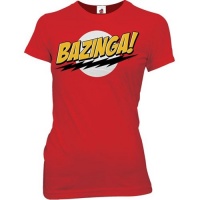BIG BANG THEORY -- BAZINGA -- RED JUNIORS TEE BIG BANG THEORY -- BAZINGA -- RED JUNIORS TEE