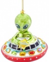 Kurt Adler Glass UFO with Space Man Ornament