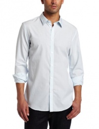 Calvin Klein Sportswear Men's Long Sleeve Linear Plaid Lightweight Poplin Shirt