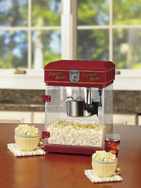 Everyone loves popcorn, and this movie theater-style counter-top popper delivers the goods: up to eight cups of hot, delicious popcorn are ready in just minutes! It's a perfect touch for kid's parties, game time snacks, or just because. Removable, magnetized door and pivoting kettleRemovable serving tray 40-foot power cord300 watts11W X 17H X 11½DImported Everyone loves popcorn, and this movie theater-style counter-top popper delivers the goods: up to eight cups of hot, delicious popcorn are ready in just minutes! It's a perfect touch for kid's parties, game time snacks, or just because. Removable, magnetized door and pivoting kettleRemovable serving tray 40-foot power cord300 watts11W X 17H X 11½DImported