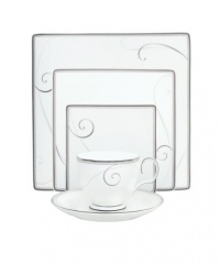 Noritake Platinum Wave Square Place Setting, 5-Piece, White Noritake Platinum Wave Square Place Setting, 5-Piece, White