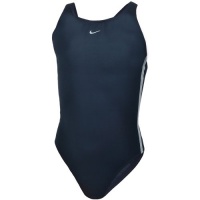 Nike Girls Swimming Swim Swimsuit Costume - Navy Blue - 8yrs Nike Girls Swimming Swim Swimsuit Costume - Navy Blue - 8yrs