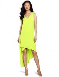 BCBGMAXAZRIA Women's Avery V-Neck Dress With Asymmetrical Hem