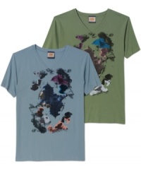 Abstraction action. This print t-shirt from BOSS Orange provides you will a colorful tee alternative for summer. Abstraction action. This print t-shirt from BOSS Orange provides you will a colorful tee alternative for summer.